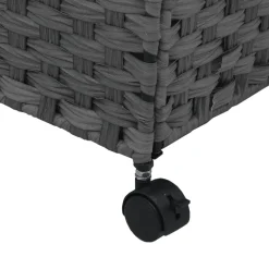 vidaXL Wasmand op wielen 60x35x60,5 cm rattan grijs