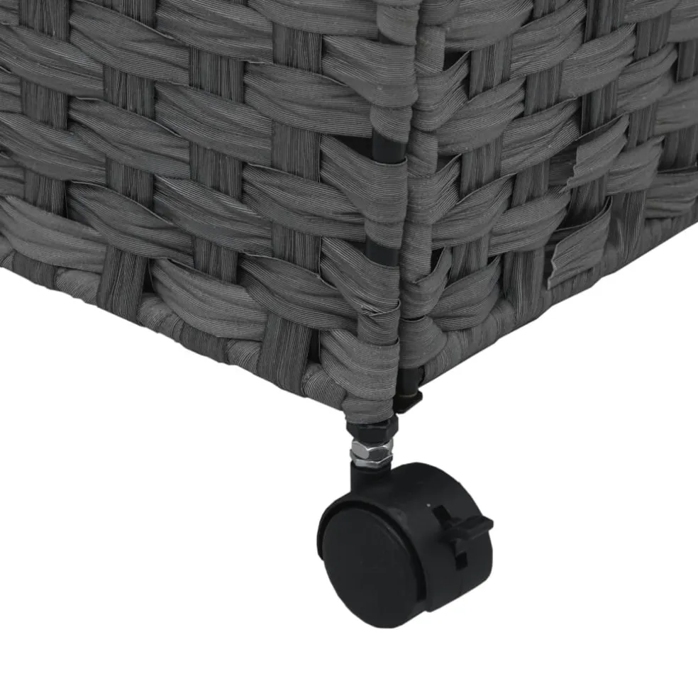 vidaXL Wasmand op wielen 60x35x60,5 cm rattan grijs