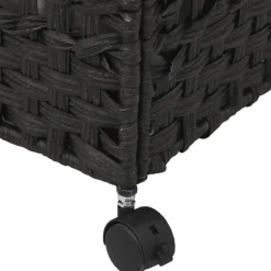 vidaXL Wasmand op wielen 66x35x60 cm rattan zwart