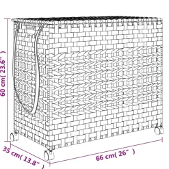 vidaXL Wasmand op wielen 66x35x60 cm rattan zwart