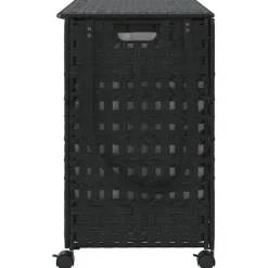 vidaXL Wasmand op wielen 66x35x60 cm rattan zwart