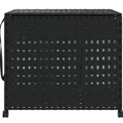 vidaXL Wasmand op wielen 66x35x60 cm rattan zwart
