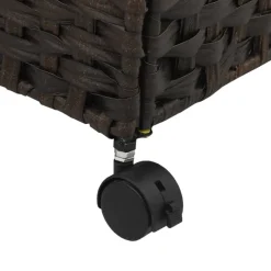 vidaXL Wasmand op wielen 60x35x60,5 cm rattan donkerbruin