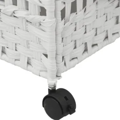 vidaXL Wasmand op wielen 66x35x60 cm rattan wit