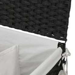 vidaXL Wasmand op wielen 60x35x60,5 cm rattan zwart
