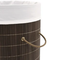 vidaXL Wasmand rond bamboe donkerbruin