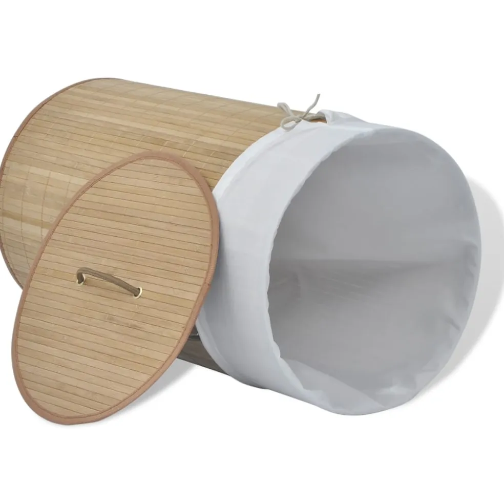 vidaXL Wasmand rond bamboe natuurlijk