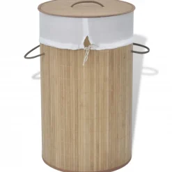 vidaXL Wasmand rond bamboe natuurlijk