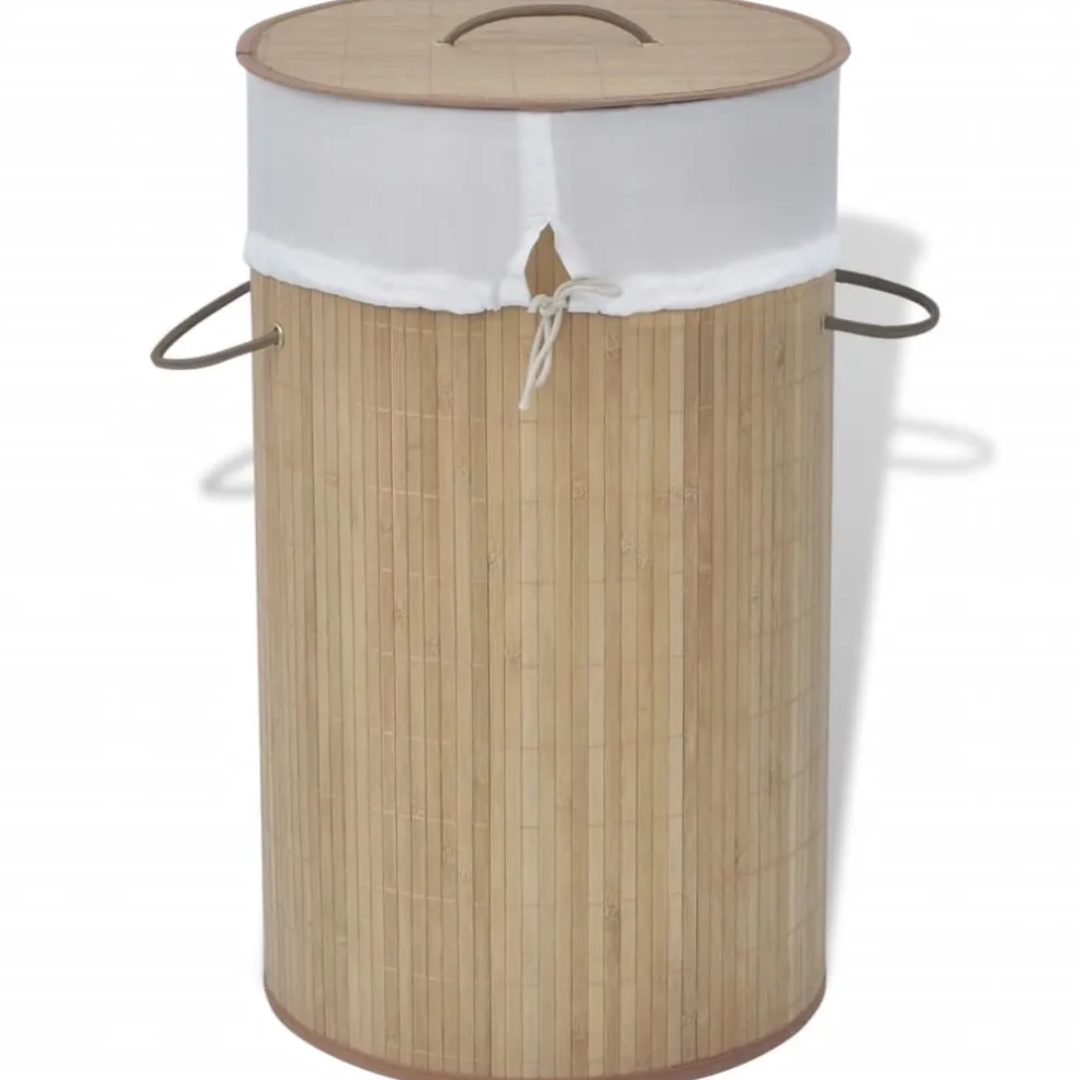 vidaXL Wasmand rond bamboe natuurlijk