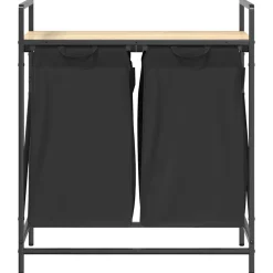 vidaXL Wasmand 2 vakken met plank sonoma eikenkleurig