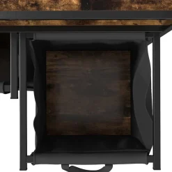 vidaXL Wasmand 2 vakken met planken gerookt eikenkleurig