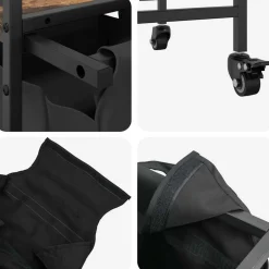 vidaXL Wasmand 2 vakken met planken gerookt eikenkleurig