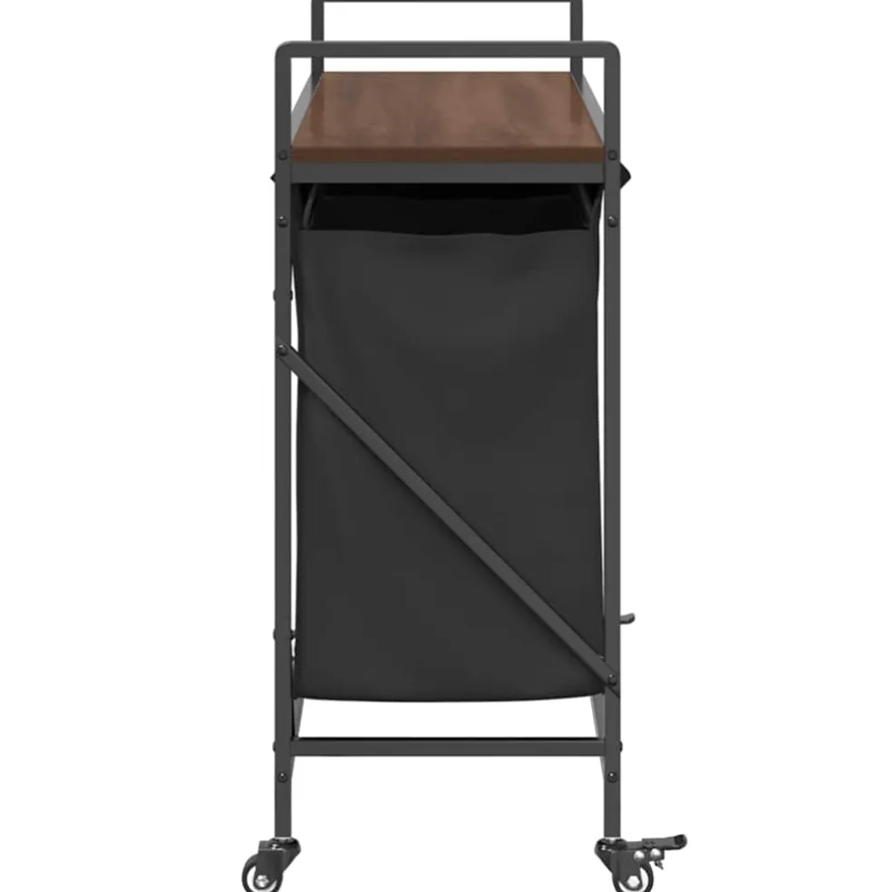 vidaXL Wasmand 3 vakken met planken bruin eikenkleurig