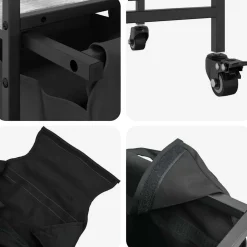vidaXL Wasmand 3 vakken met planken grijs sonoma eiken