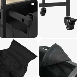vidaXL Wasmand 3 vakken met planken sonoma eikenkleurig
