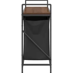 vidaXL Wasmand 2 vakken met plank bruin eikenkleurig