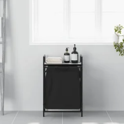 vidaXL Wasmand 1 vak met plank grijs sonoma eiken