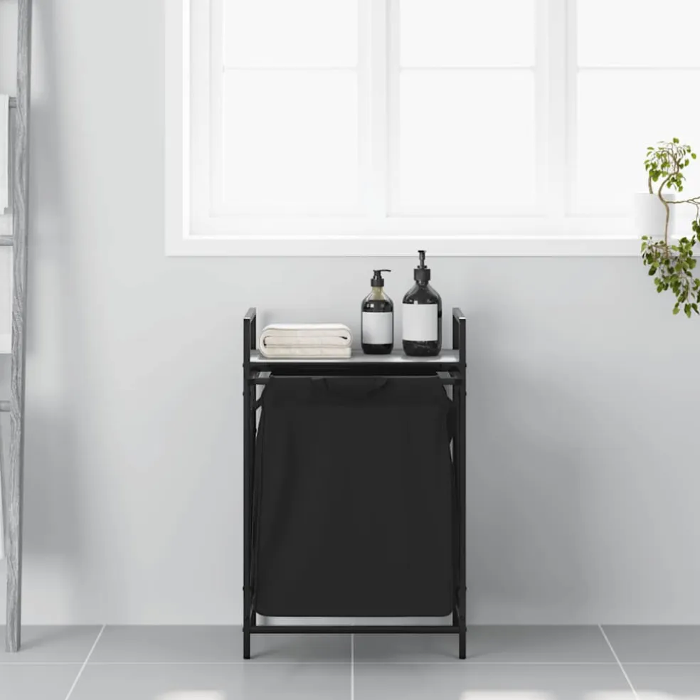 vidaXL Wasmand 1 vak met plank grijs sonoma eiken