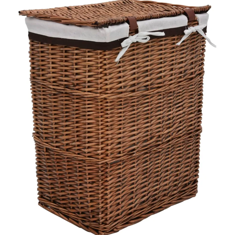 vidaXL Wasmand wilgen bruin