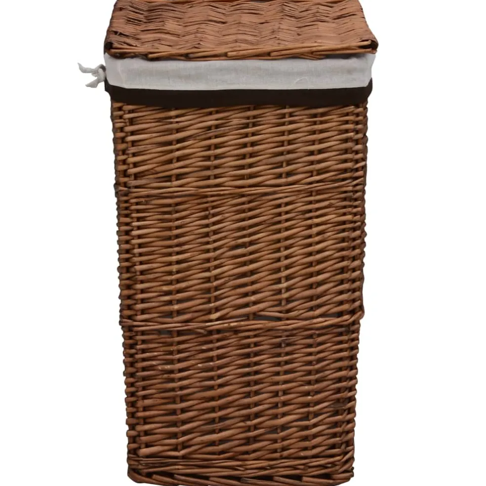 vidaXL Wasmand wilgen bruin