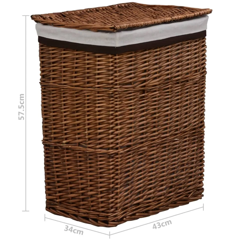 vidaXL Wasmand wilgen bruin
