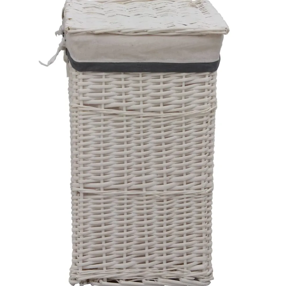 vidaXL Wasmand wilgen wit
