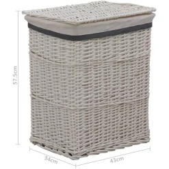 vidaXL Wasmand wilgen wit