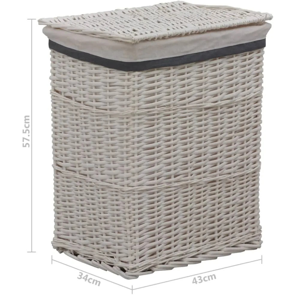 vidaXL Wasmand wilgen wit