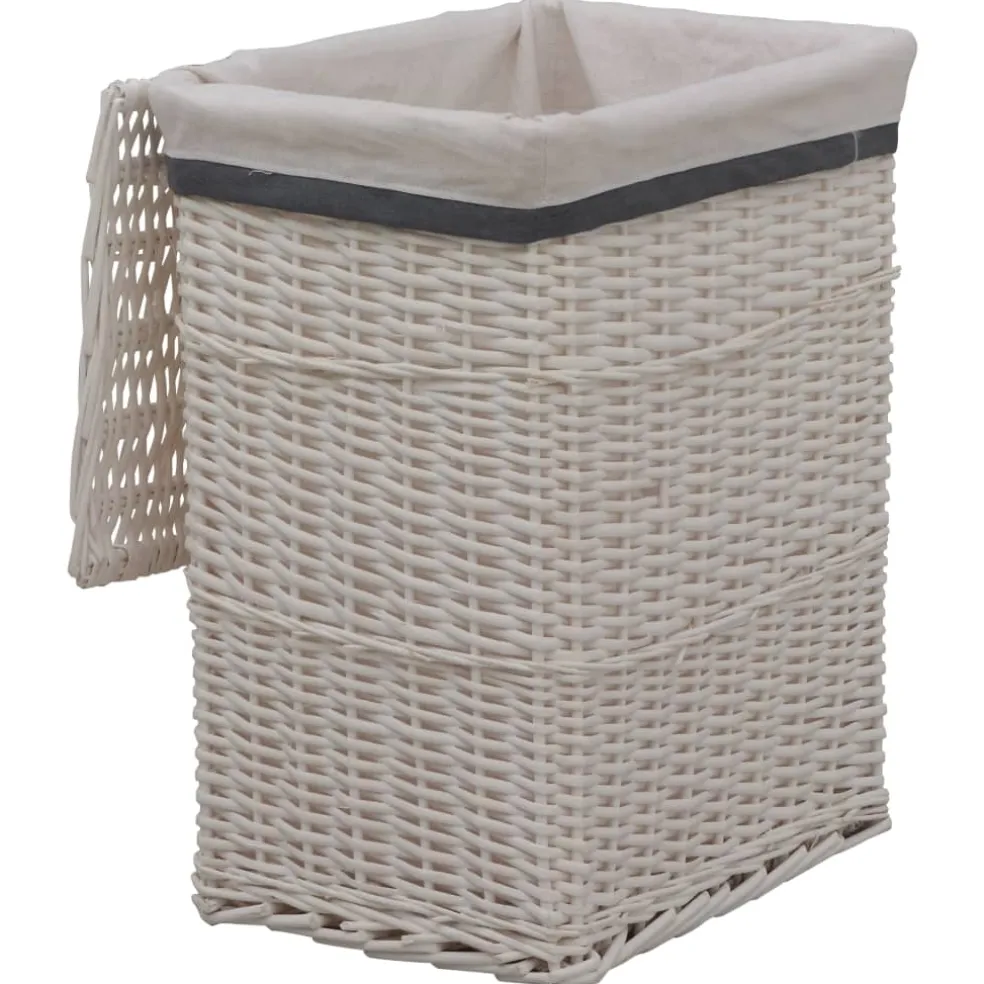 vidaXL Wasmand wilgen wit