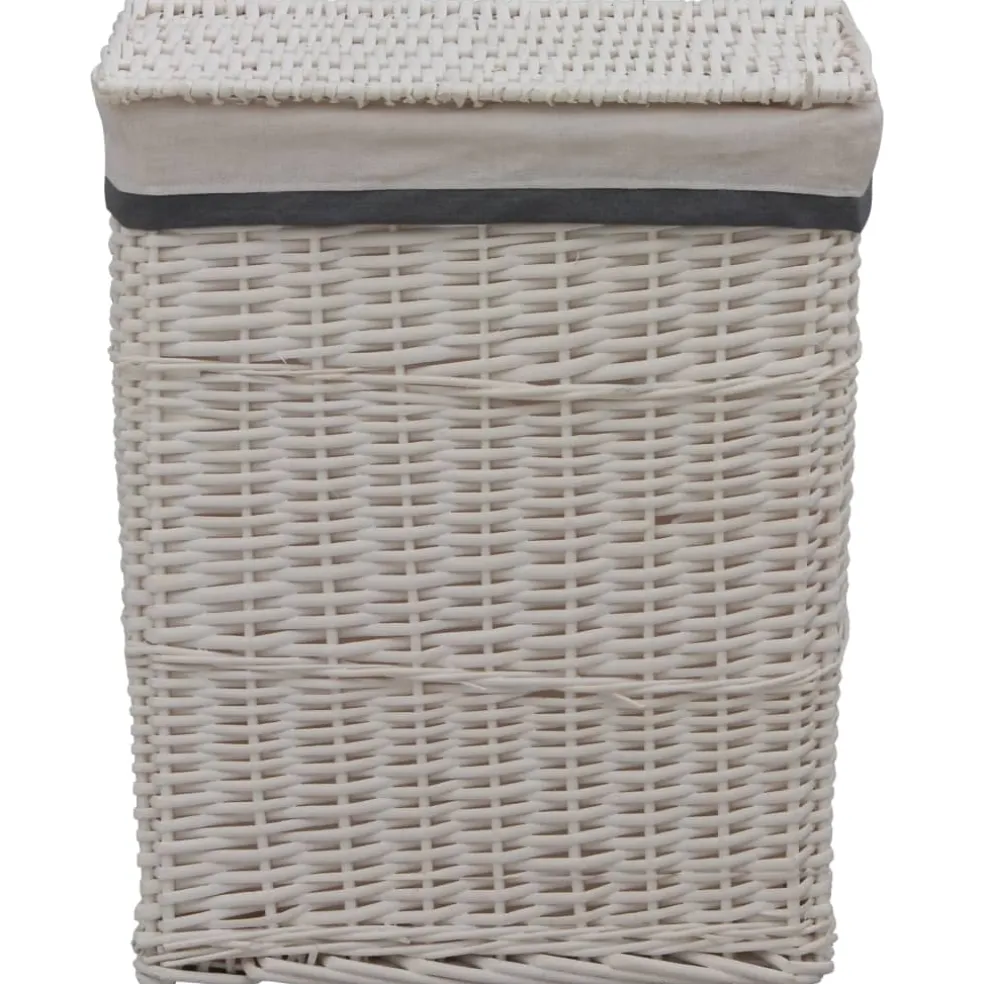 vidaXL Wasmand wilgen wit