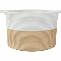 vidaXL Wasmand Ø 55x36 cm katoen beige en wit