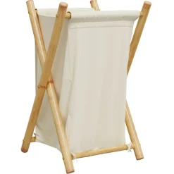vidaXL Wasmand 41,5x36x63,5 cm bamboe crèmewit