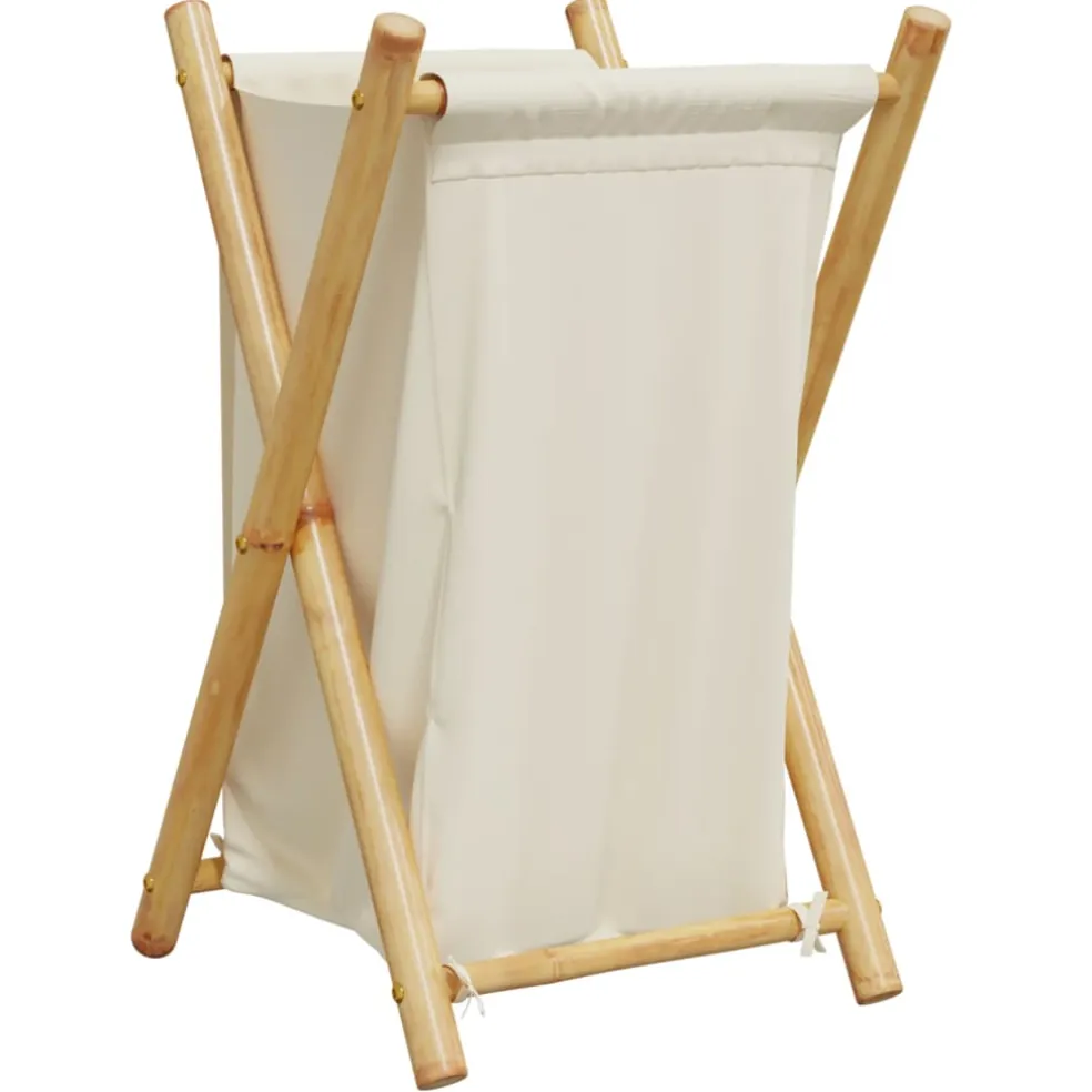 vidaXL Wasmand 41,5x36x63,5 cm bamboe crèmewit