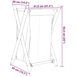 vidaXL Wasmand 41,5x36x63,5 cm bamboe crèmewit
