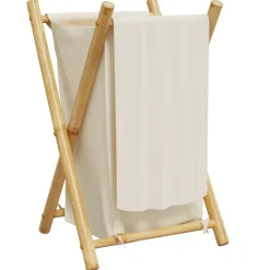 vidaXL Wasmand 41,5x36x63,5 cm bamboe crèmewit