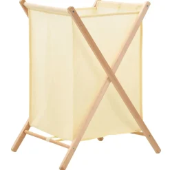 vidaXL Wasmand 42x41x64 cm cederhout en stof beige