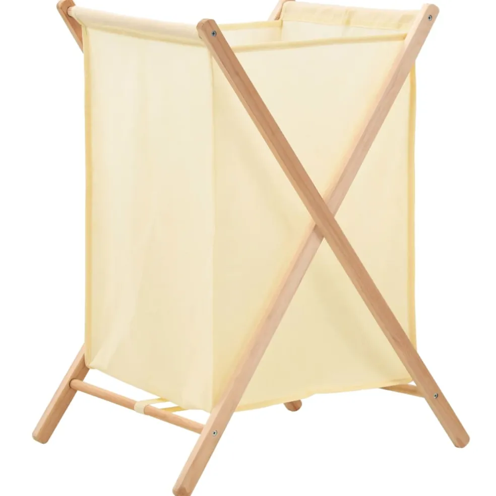 vidaXL Wasmand 42x41x64 cm cederhout en stof beige