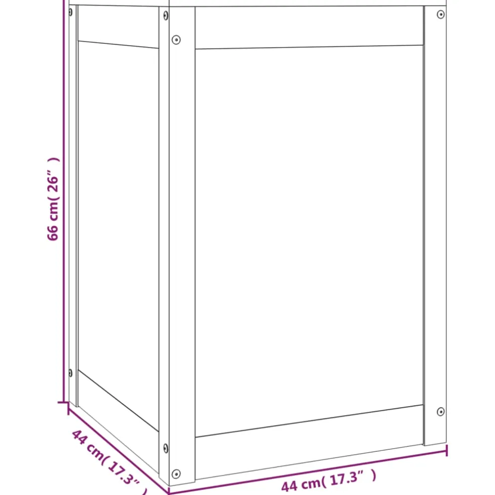 vidaXL Wasmand 44x44x66 cm massief grenenhout honingbruin