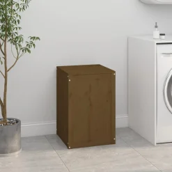 vidaXL Wasmand 44x44x66 cm massief grenenhout honingbruin