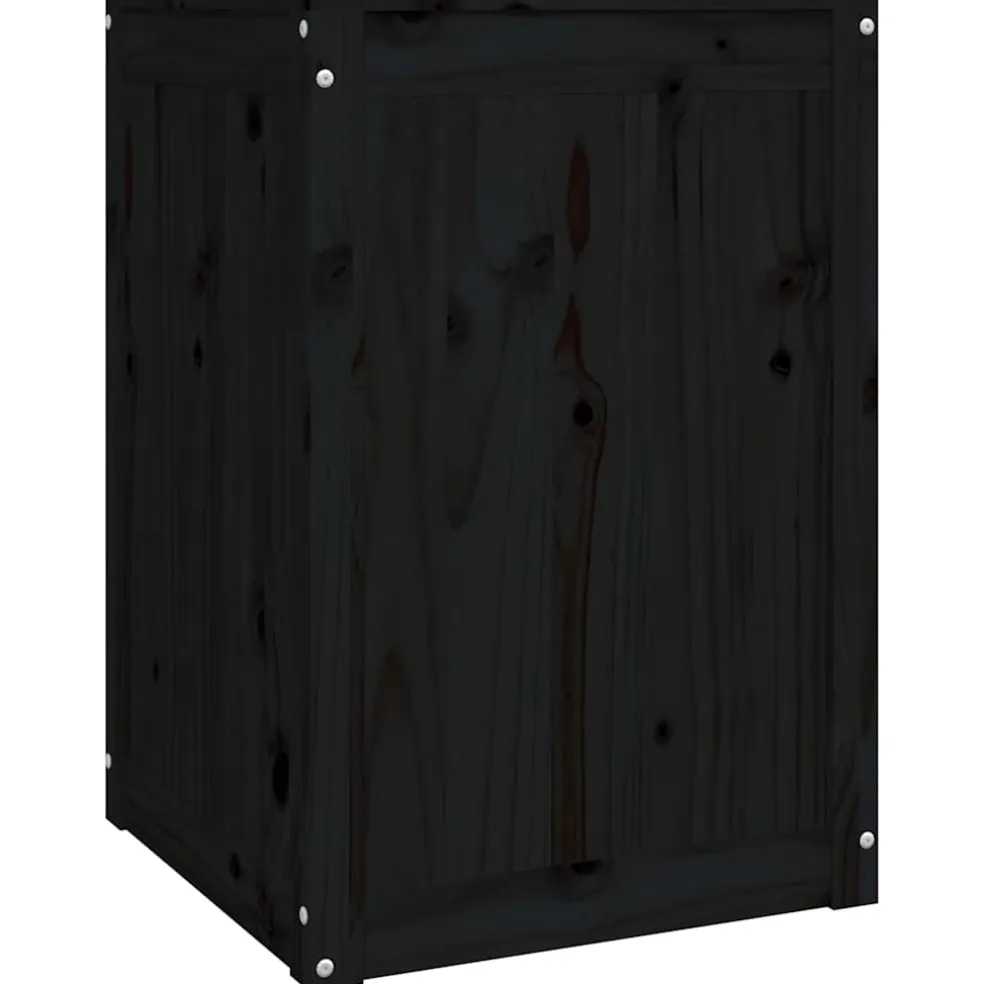 vidaXL Wasmand 44x44x66 cm massief grenenhout zwart