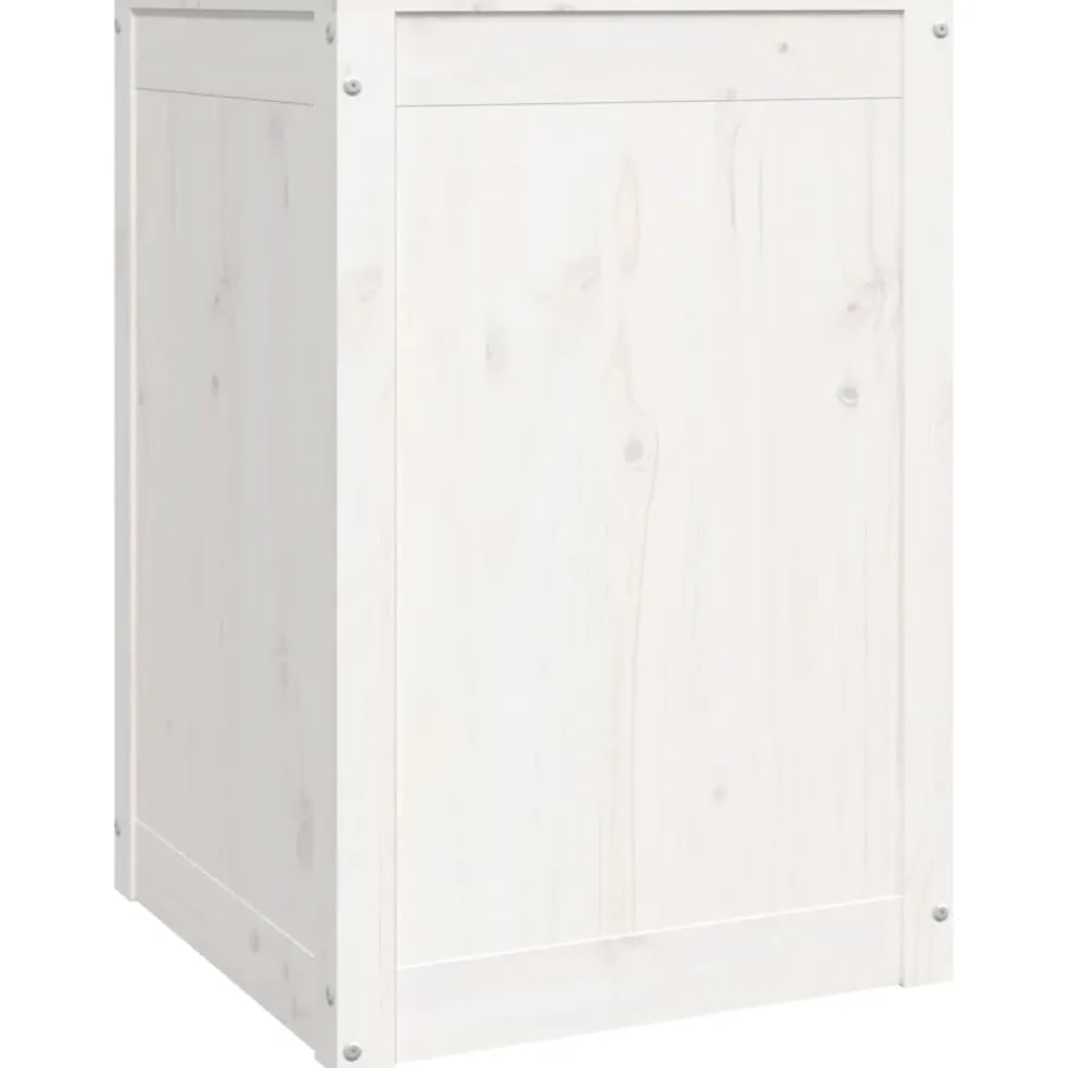 vidaXL Wasmand 44x44x66 cm massief grenenhout wit