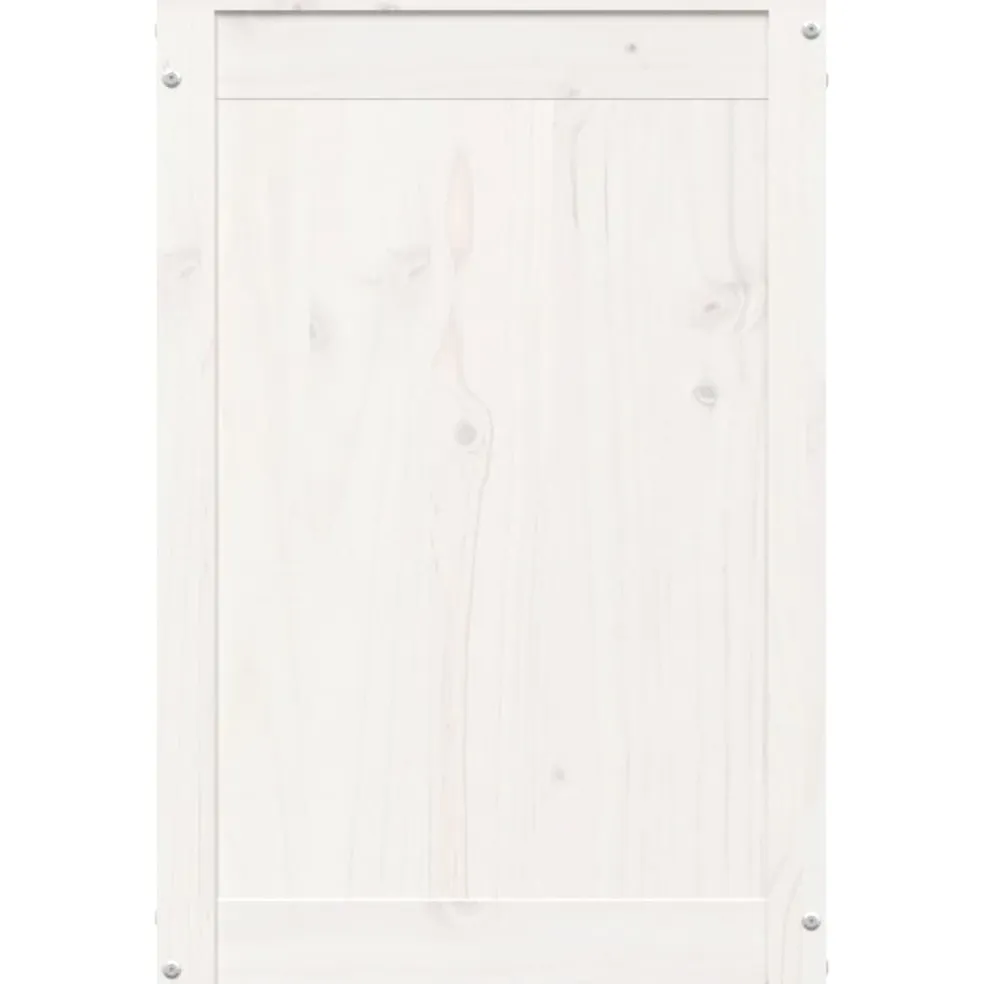 vidaXL Wasmand 44x44x66 cm massief grenenhout wit