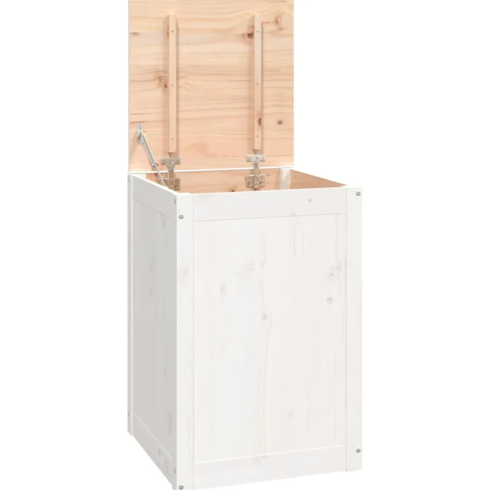 vidaXL Wasmand 44x44x66 cm massief grenenhout wit
