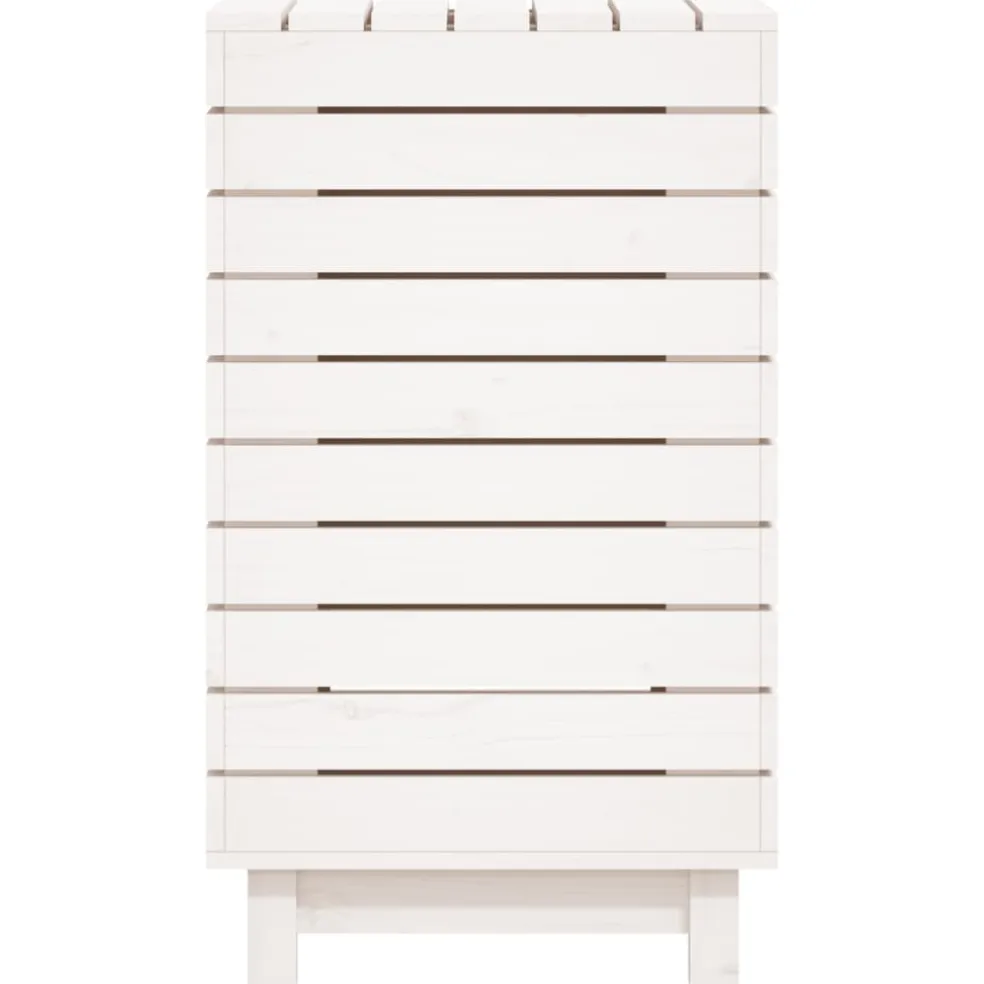 vidaXL Wasmand 44x44x76 cm massief grenenhout wit