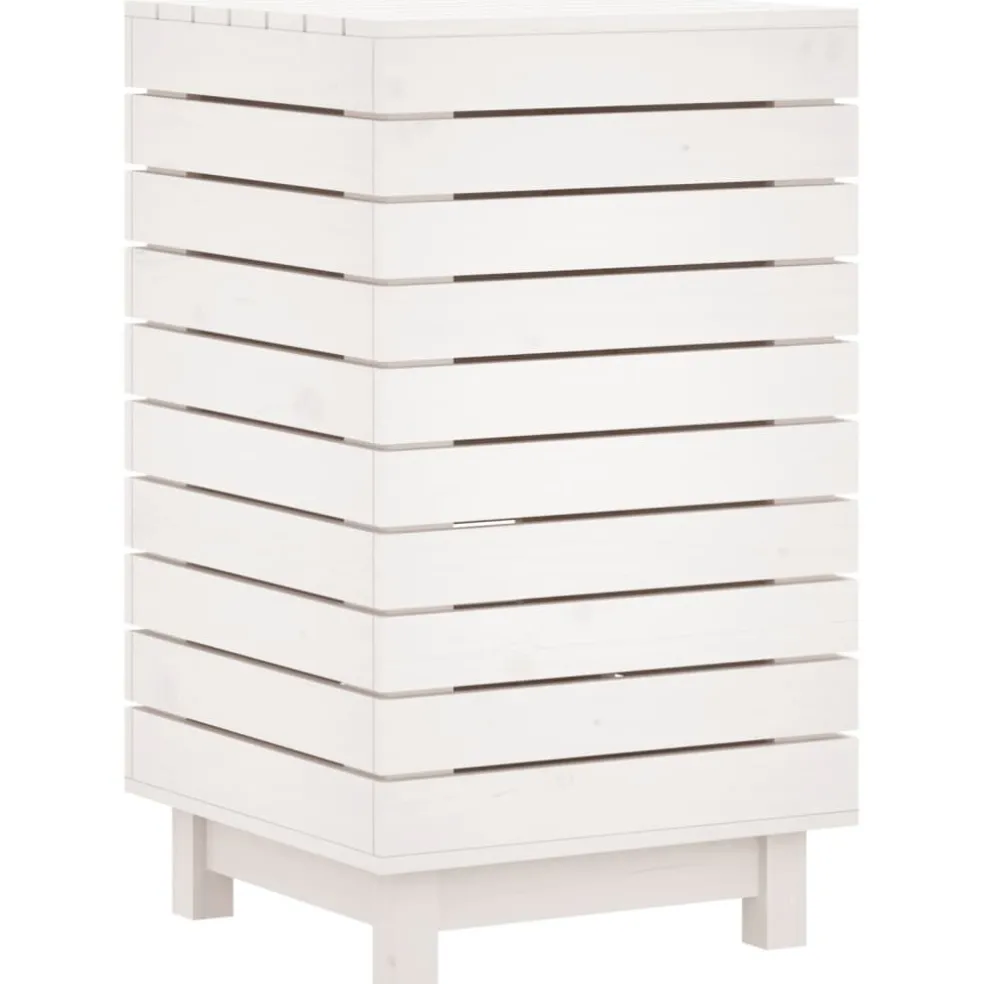 vidaXL Wasmand 44x44x76 cm massief grenenhout wit