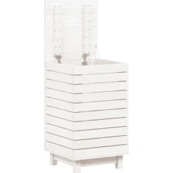 vidaXL Wasmand 44x44x76 cm massief grenenhout wit