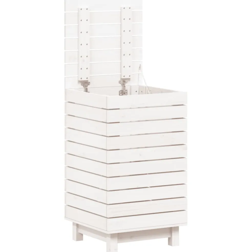 vidaXL Wasmand 44x44x76 cm massief grenenhout wit