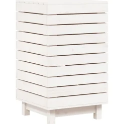 vidaXL Wasmand 44x44x76 cm massief grenenhout wit