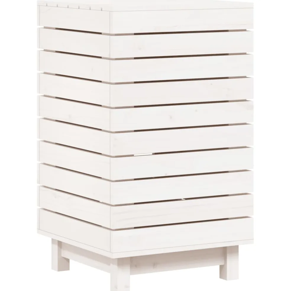 vidaXL Wasmand 44x44x76 cm massief grenenhout wit
