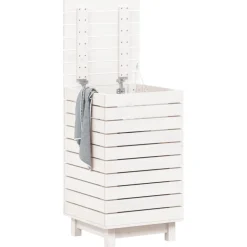 vidaXL Wasmand 44x44x76 cm massief grenenhout wit